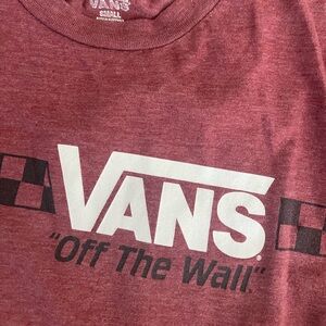 Vans Burgundy Checkered Logo Tee